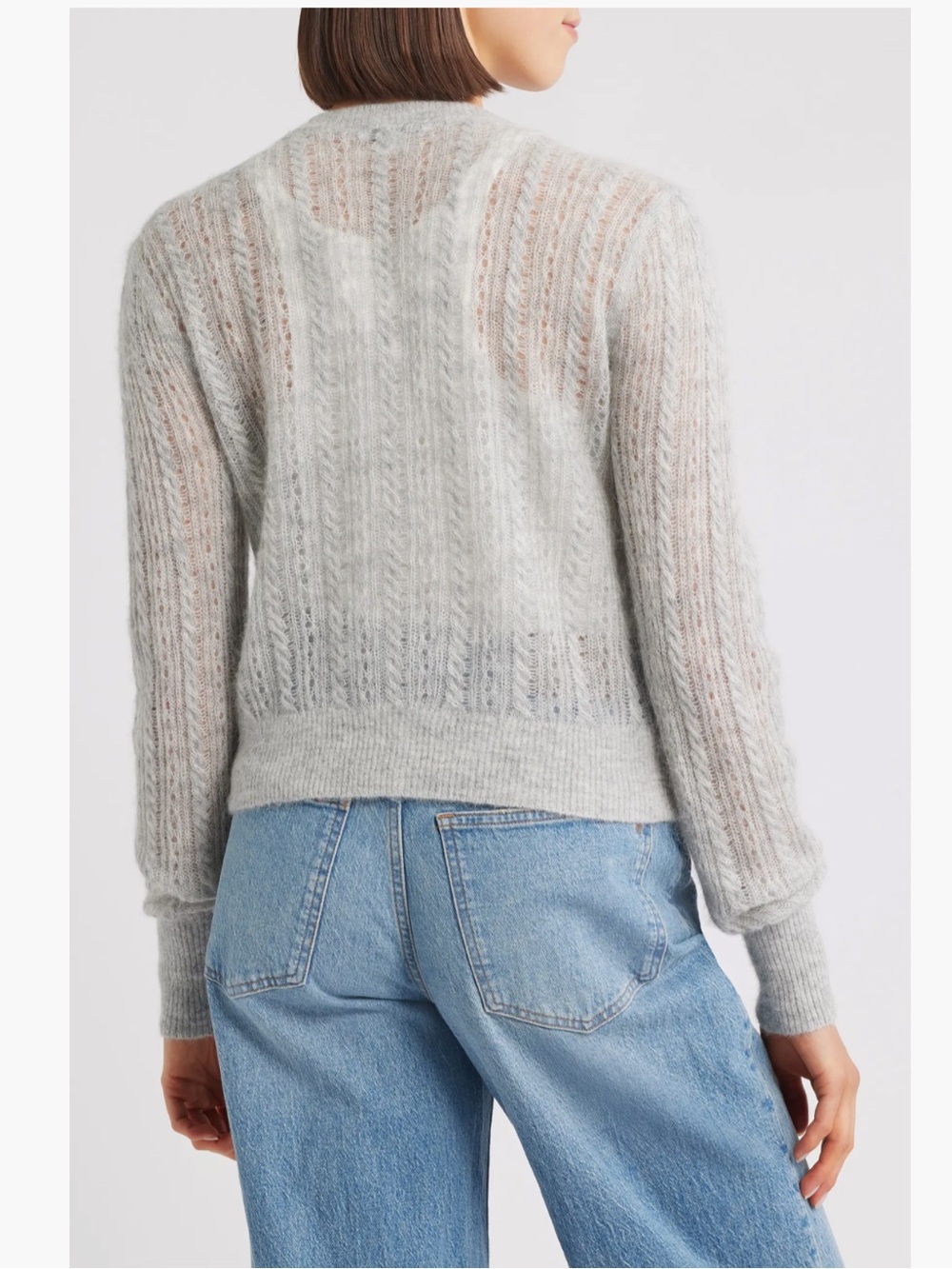 NEW Madewell Pointelle-Stitch Cardigan in Alpaca Blend Size Medium - Picture 3 of 8